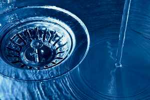 drain-in-metal-sink-water